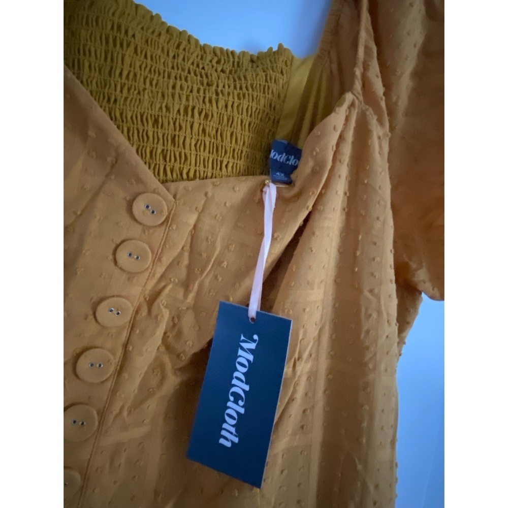 MODCLOTH Mustard Clip Dot Dress - Picture 4 of 4